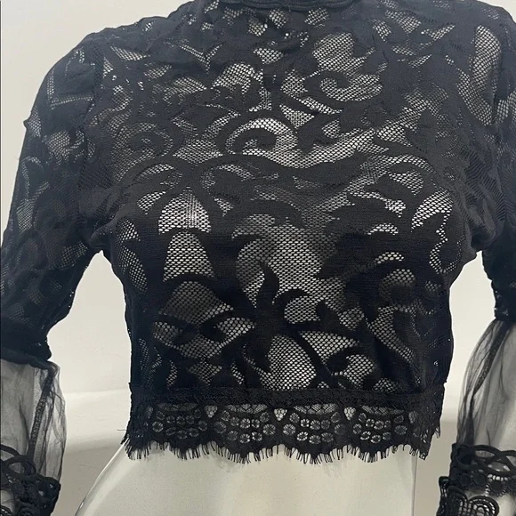 Monaco Black Lace Blouse - Picture 4 of 10